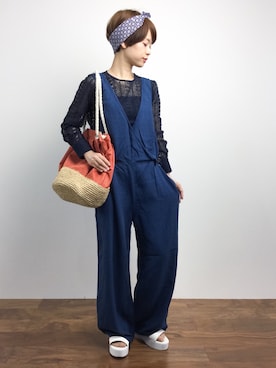 「PAR ICI（パーリッシィ）のアイテム（オールインワン・サロペット）」を使った、yukiさん（レディース・152cm）の春コーディネート