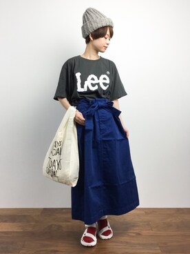 yukiさんの「Lee×Ehwg ロゴTシャツ」を使ったコーディネート