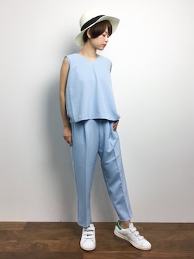 「152cm」｜「アイテム（サロペット/オーバーオール）」を使った、yukiさん（レディース・152cm）の春コーディネート