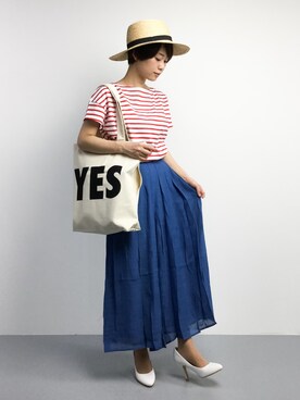 yukiさんの「ルーズボートネックTシャツ BASIC WOMEN」を使ったコーディネート