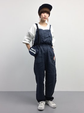 「152cm」｜「アイテム（オールインワン・サロペット）」を使った、yukiさん（レディース・152cm）の夏コーディネート
