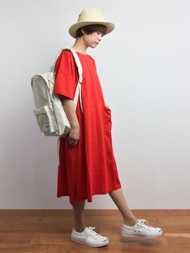 「Herschel Supply（ハーシェルサプライ）のアイテム」を使った、yukiさん（レディース・152cm）の夏コーディネート