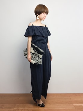 「152cm」｜「アイテム（つなぎ/オールインワン）」を使った、yukiさん（レディース・152cm）の夏コーディネート