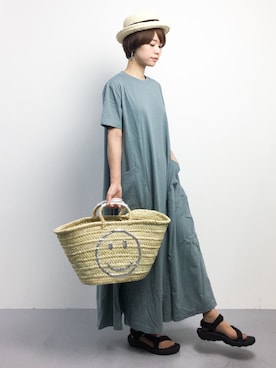 「Ameri（アメリ）のアイテム（帽子）」を使った、yukiさん（レディース・152cm）の夏コーディネート