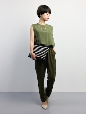 「URBAN RESEARCH ROSSO WOMEN（アーバンリサーチ　ロッソ）のアイテム（オールインワン・サロペット）」を使った、yukiさん（レディース・152cm）の夏コーディネート