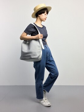 「テーパードデニム」｜yukiさん（レディース・152cm）の夏コーディネート