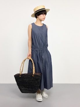 「ジャックパーセル」｜「アイテム（つなぎ/オールインワン）」を使った、yukiさん（レディース・152cm）の夏コーディネート