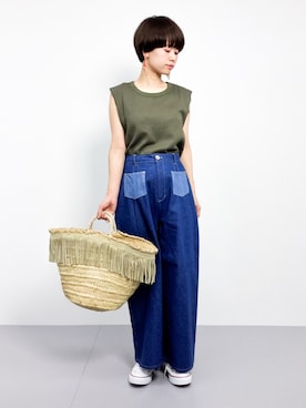 「sandy（サンディー）のアイテム（パンツ）」を使った、yukiさん（レディース・152cm）の夏コーディネート