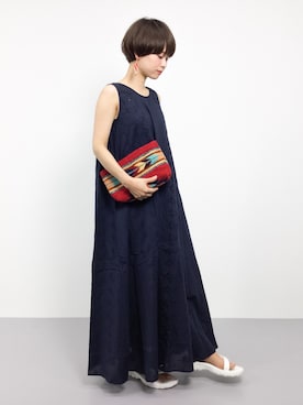 「マキシ丈ワンピ」｜yukiさん（レディース・152cm）の夏コーディネート
