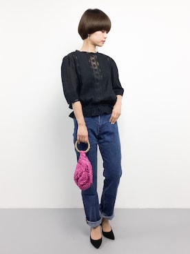 yukiさんの「Standard High Stretch Mom'ｓ Denim」を使ったコーディネート