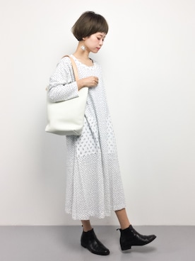 「45R（フォーティファイブアール）のアイテム（ワンピース/ドレス）」を使った、yukiさん（レディース・152cm）の夏コーディネート