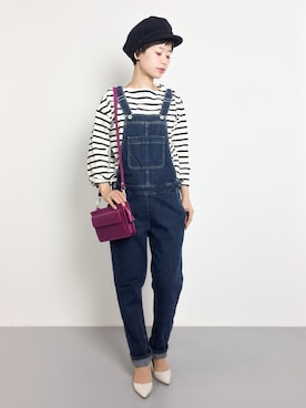 「マリン」｜「アイテム（ニットキャップ/ビーニー）」を使った、yukiさん（レディース・152cm）の夏コーディネート