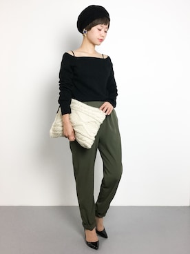 「MACKINTOSH PHILOSOPHY（ﾏｯｷﾝﾄｯｼｭ ﾌｨﾛｿﾌｨｰ）のアイテム（ハンチング/ベレー帽）」を使った、yukiさん（レディース・152cm）の夏コーディネート