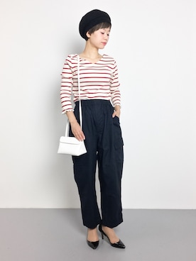 「MACKINTOSH PHILOSOPHY（ﾏｯｷﾝﾄｯｼｭ ﾌｨﾛｿﾌｨｰ）のアイテム（ハンチング/ベレー帽）」を使った、yukiさん（レディース・152cm）の秋コーディネート
