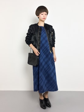 「URBAN RESEARCH ROSSO WOMEN（アーバンリサーチ　ロッソ）のアイテム（MA-1）」を使った、yukiさん（レディース・152cm）の秋コーディネート