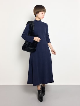 「Ameri（アメリ）のアイテム（ワンピース/ドレス）」を使った、yukiさん（レディース・152cm）の秋コーディネート