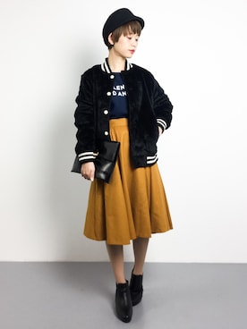 「UNTITLED（アンタイトル）のアイテム（キャスケット）」を使った、yukiさん（レディース・152cm）の秋コーディネート