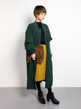「もけもけ」｜「アイテム（その他アウター）」を使った、yukiさん（レディース・152cm）の秋コーディネート