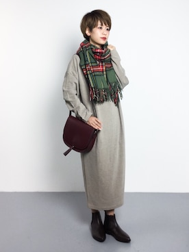 「Ameri（アメリ）のアイテム（ワンピース/ドレス）」を使った、yukiさん（レディース・152cm）の秋コーディネート