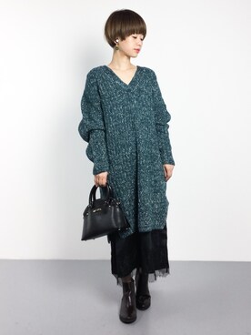 「STUDIOUS（ステュディオス）のアイテム（ハンドバッグ）」を使った、yukiさん（レディース・152cm）の秋コーディネート