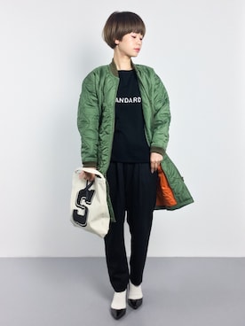 「LAVENHAM（ラベンハム）のアイテム（その他アウター）」を使った、yukiさん（レディース・152cm）の秋コーディネート