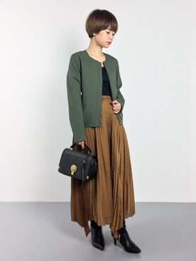 「Spick & Span（スピックアンドスパン）のアイテム（ブルゾン）」を使った、yukiさん（レディース・152cm）の秋コーディネート