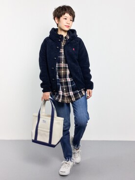 「カットオフ」｜「アイテム（ブルゾン）」を使った、yukiさん（レディース・152cm）の秋コーディネート