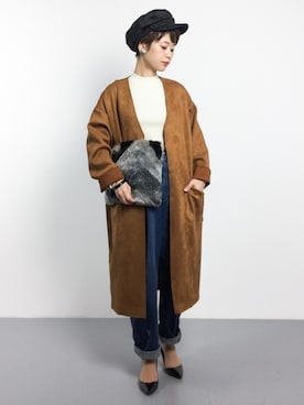 「Casselini（キャセリーニ）のアイテム（キャップ）」を使った、yukiさん（レディース・152cm）の秋コーディネート