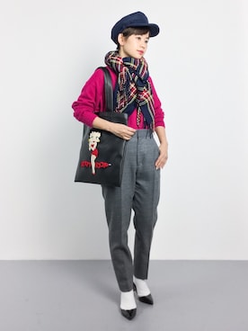 「URBAN RESEARCH Sonny Label（アーバンリサーチサニーレーベル）のアイテム（キャスケット）」を使った、yukiさん（レディース・152cm）の秋コーディネート
