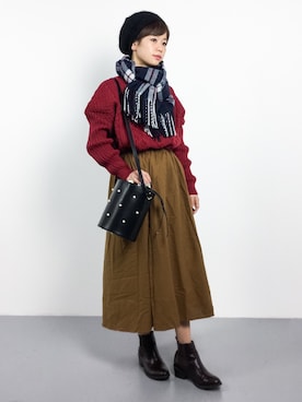 「coca（coca）（コカ）のアイテム（帽子）」を使った、yukiさん（レディース・152cm）の秋コーディネート