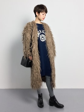 「Ameri（アメリ）のアイテム（その他アウター）」を使った、yukiさん（レディース・152cm）の秋コーディネート