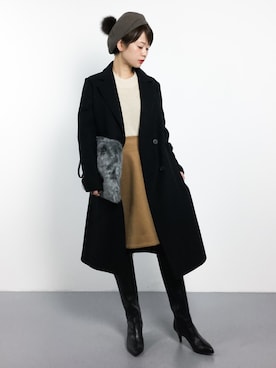 「ファークラッチ」｜「アイテム（ブーツ）」を使った、yukiさん（レディース・152cm）の冬コーディネート