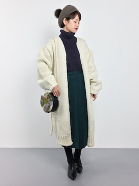 「SLY（スライ）のアイテム（その他アウター）」を使った、yukiさん（レディース・152cm）の冬コーディネート