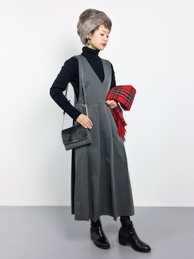 「Another Edition（アナザーエディション）のアイテム（帽子）」を使った、yukiさん（レディース・152cm）の冬コーディネート