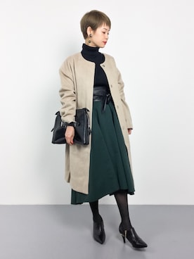 「BLISS POINT（ブリスポイント）のアイテム（その他アウター）」を使った、yukiさん（レディース・152cm）の冬コーディネート