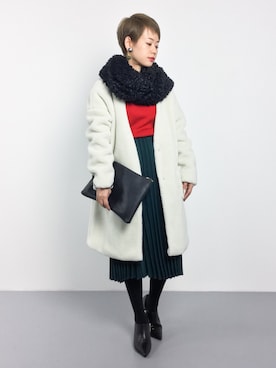 「RAY CASSIN（レイカズン）のアイテム（その他アウター）」を使った、yukiさん（レディース・152cm）の冬コーディネート