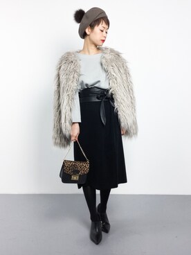 「Another Edition（アナザーエディション）のアイテム（その他アウター）」を使った、yukiさん（レディース・152cm）の冬コーディネート