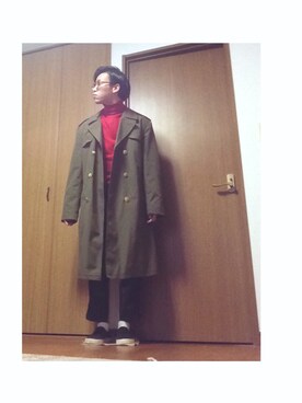 「アンクルパンツ」｜「アイテム（トレンチコート）」を使った、ポテチさん（メンズ・165cm）の秋コーディネート