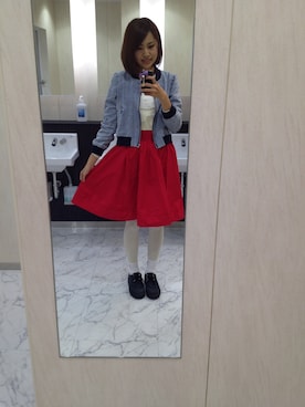 「PAGEBOY（ページボーイ）のアイテム（スタジャン）」を使った、らりぱさん（レディース・163cm）の春コーディネート