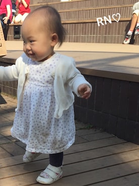 「アイテム（ベビーシューズ/ベビーソックス）」を使った、rinanaさん（キッズ・70cm）の春コーディネート