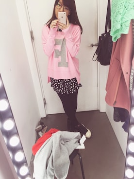 「FCUK（フレンチコネクション）のアイテム」を使った、Edieさん（レディース・160cm）の秋コーディネート