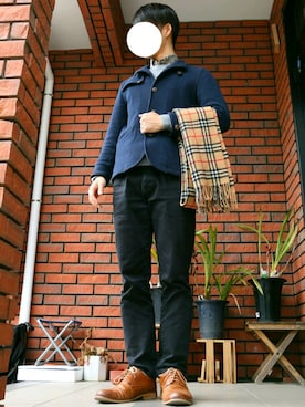 「JUNMEN（ジュンメン）のアイテム（ジャケット/アウター）」を使った、twinさん（メンズ・168cm）の冬コーディネート
