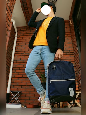 「MR.GENTLEMAN」｜「アイテム（スウェット）」を使った、twinさん（メンズ・168cm）の冬コーディネート