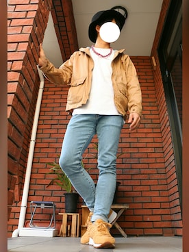「MR.GENTLEMAN」｜「アイテム（マウンテンパーカー）」を使った、twinさん（メンズ・168cm）の春コーディネート