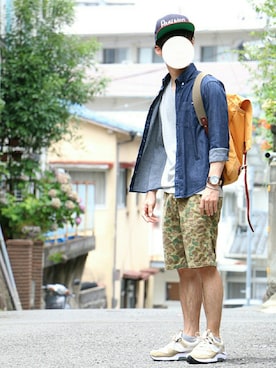 「アイテム（バングル/リストバンド）」を使った、twinさん（メンズ・169cm・20代）の夏コーディネート