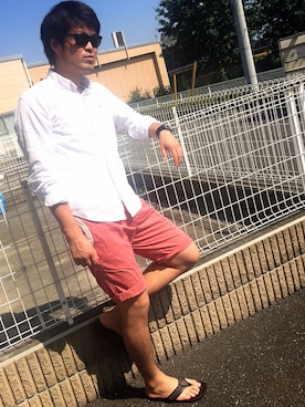 「Abercrombie&Fitch（アバークロンビーアンドフィッチ）のアイテム（シューズ）」を使った、MIZさん（メンズ・180cm）の夏コーディネート