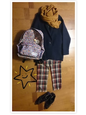 「Demi-Luxe BEAMS（デミルクス ビームス）のTELA / ウール 1ボタン ロングジャケット（その他アウター、ブルー系）」を使った、さーこさん（レディース・156cm）の冬コーディネート