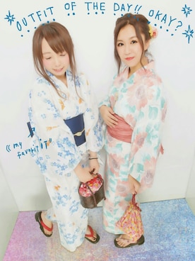 「ひまわり」｜「アイテム（浴衣）」を使った、YUiさん（レディース・157cm）の夏コーディネート