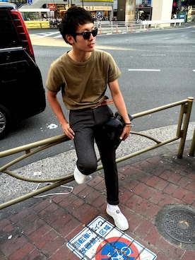 「B'2nd（ビーセカンド）のアイテム（サングラス）」を使った、Takufumi Kojimaさん（メンズ・179cm）の夏コーディネート