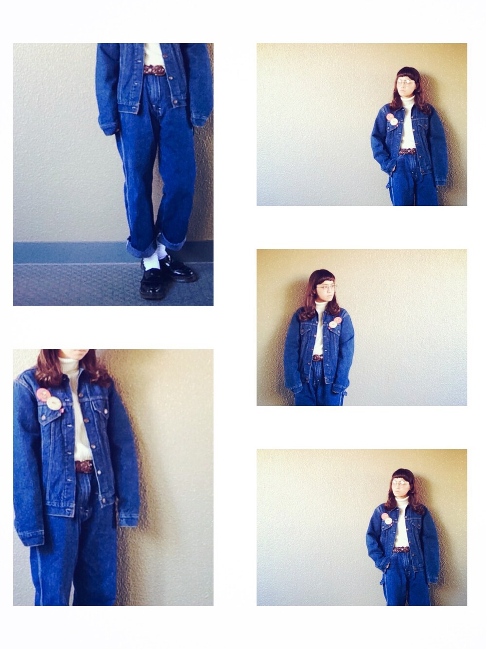 「デニム オン デニム、デニムジャケット、デニムパンツ、Levi's、古着」｜「Levi'sのアイテム（デニムジャケット、ブルー系）」を使った、みかりんさん（レディース・158cm）の冬コーディネートの1枚目の写真